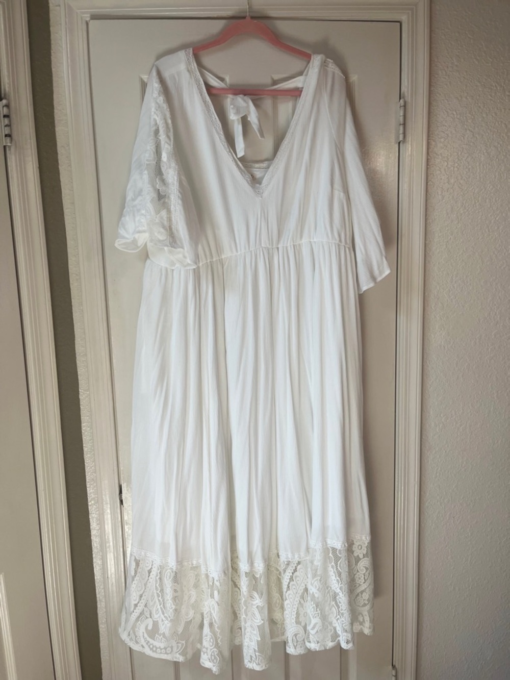 Torrid Festi White Lace-Hem Maxi Dress